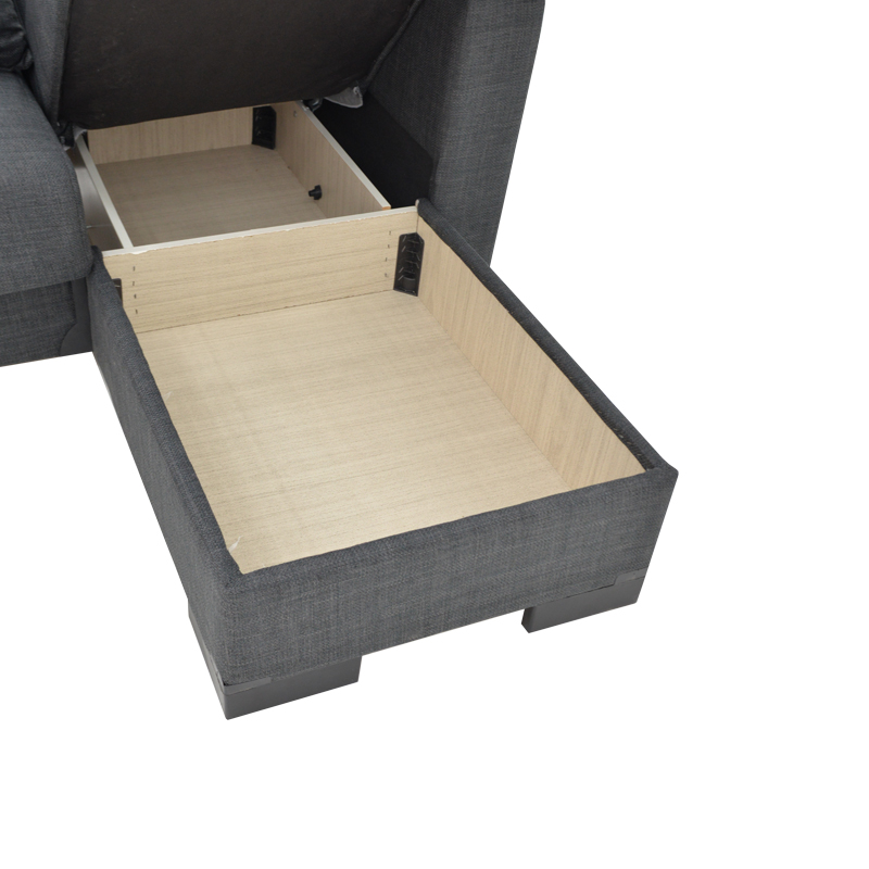Γωνιακός καναπές-κρεβάτι αναστρέψιμος με αποθηκευτικό χώρο Someil pakoworld ύφασμα σε ανθρακί απόχρωση 230x156x80cm 7