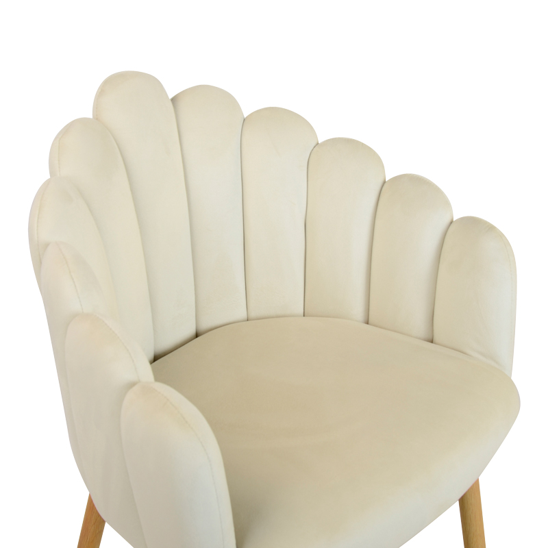 Πολυθρόνα Briella pakoworld εκρού βελούδο και μεταλλικά πόδια σε φυσική απόχρωση 60x56x84εκ 6