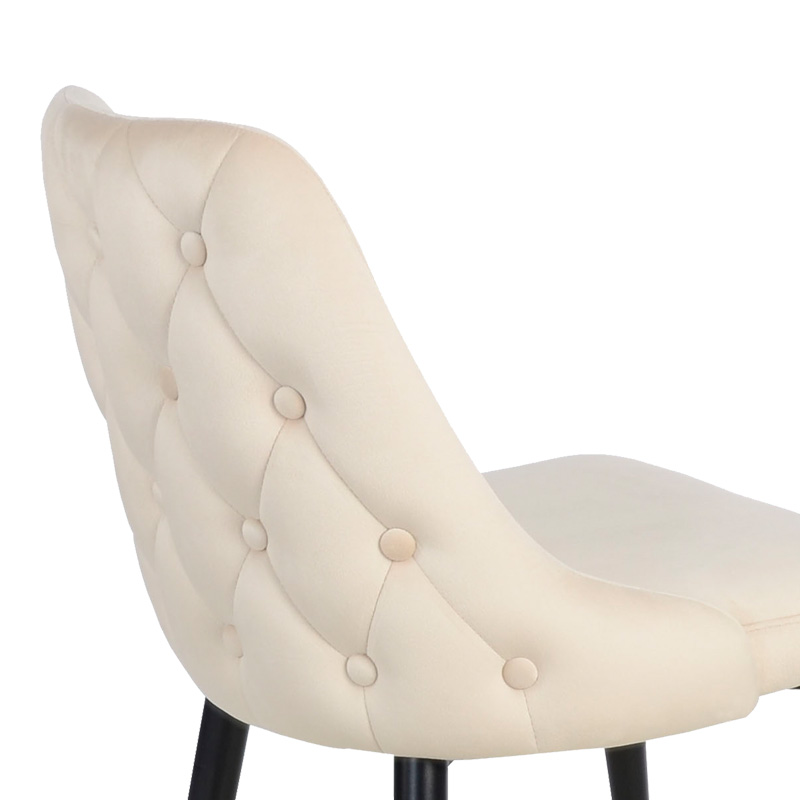 Καρέκλα Zedna pakoworld μπεζ βελούδο με μαύρα μεταλλικά πόδια 51x58x84εκ 6