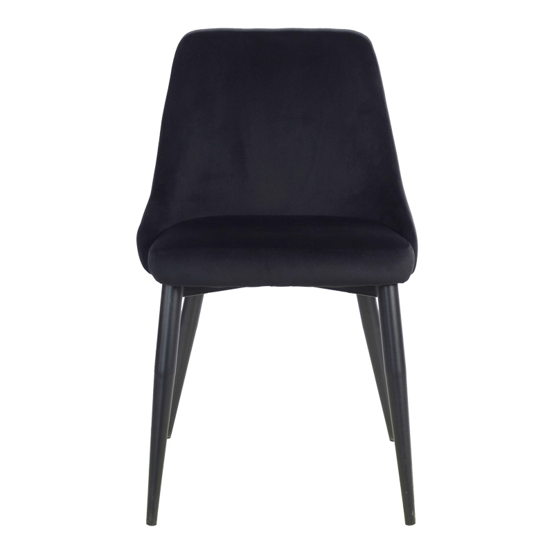 Καρέκλα Zedna pakoworld μαύρο βελούδο με μαύρα μεταλλικά πόδια 51x58x84εκ 4