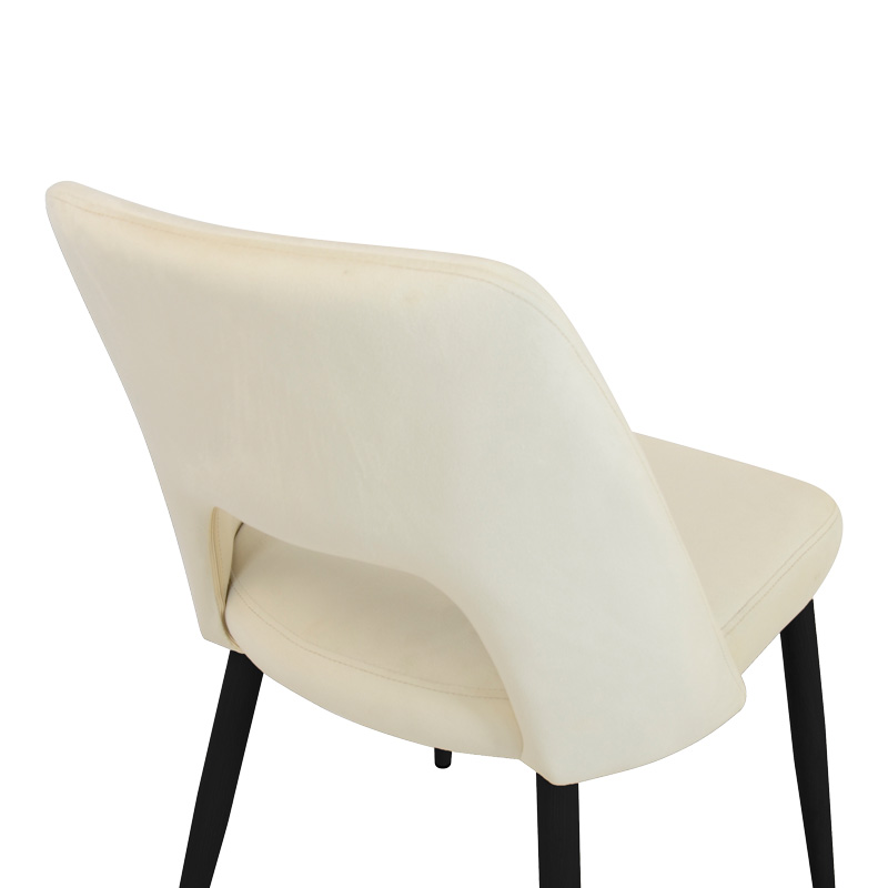 Καρέκλα Murde pakoworld μπεζ βελούδο και μεταλλικά πόδια σε μαύρη απόχρωση 48.5x61x89εκ 7