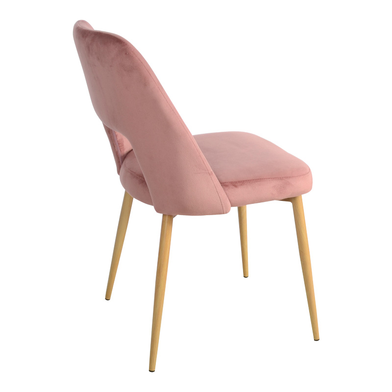 Καρέκλα Murde pakoworld σάπιο μήλο βελούδο και μεταλλικά πόδια σε φυσική απόχρωση 48.5x61x89εκ 2