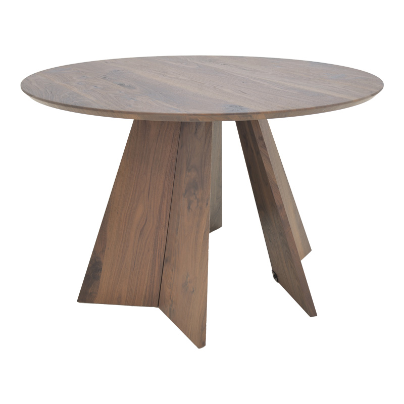 Τραπέζι Bibble pakoworld mdf σε καρυδί απόχρωση Φ120x76εκ 2