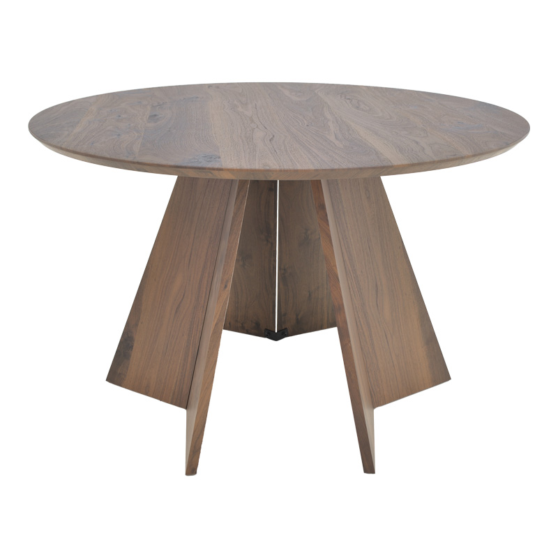 Τραπέζι Bibble pakoworld mdf σε καρυδί απόχρωση Φ120x76εκ 4