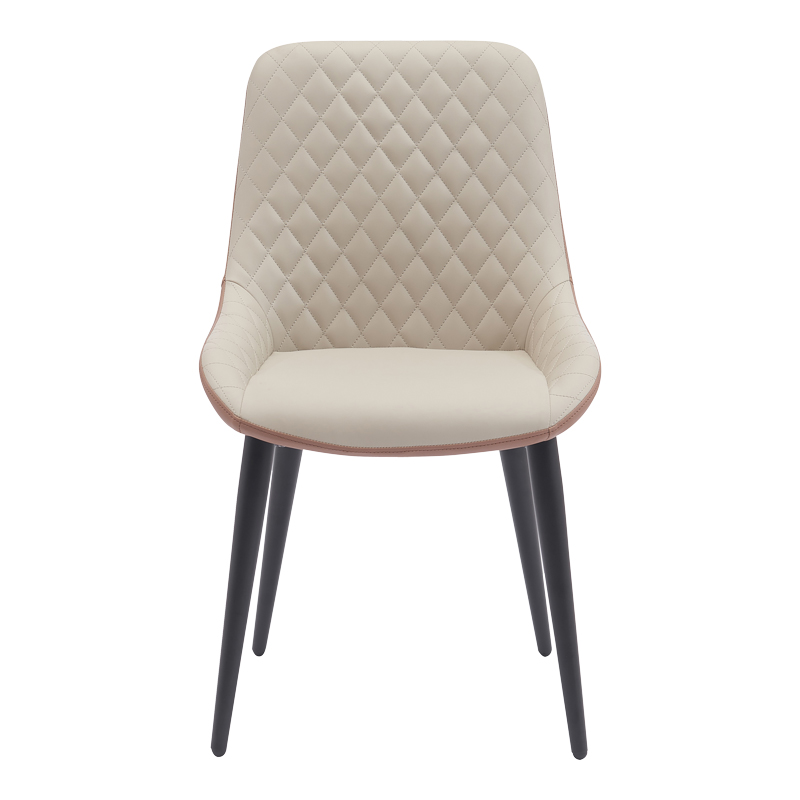 Καρέκλα Komme pakoworld μπεζ-καφέ pu με πόδι μαύρο μέταλλο 49x57x84εκ 5