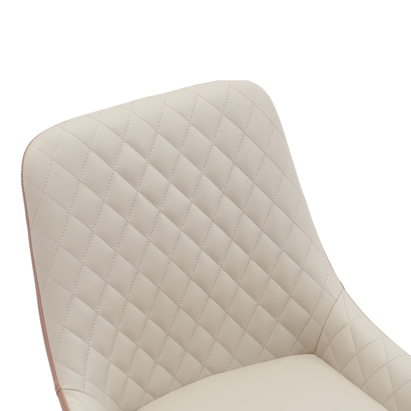 Καρέκλα Komme pakoworld μπεζ-καφέ pu με πόδι μαύρο μέταλλο 49x57x84εκ 7