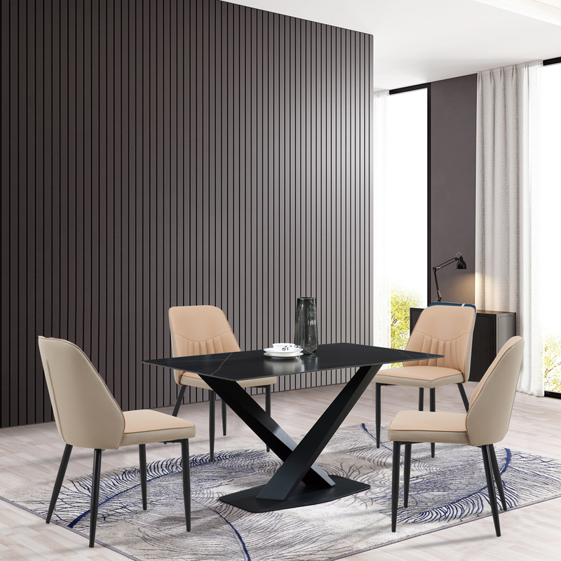 Καρέκλα Onyer pakoworld καφέ-γκρι pu με πόδι μαύρο μέταλλο 48x60x83εκ 2