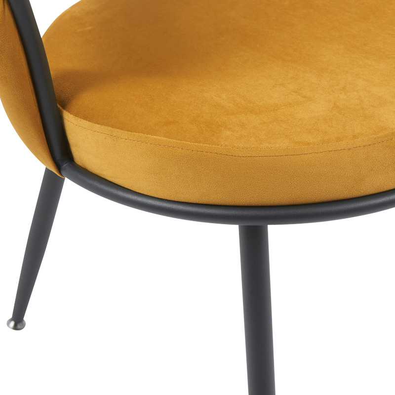 Πολυθρόνα Alkia pakoworld σε κίτρινο βελούδο με μαύρο πόδι μέταλλο 60x57x68εκ 7