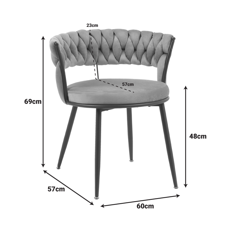 Πολυθρόνα Alkia pakoworld σε κίτρινο βελούδο με μαύρο πόδι μέταλλο 60x57x68εκ 9