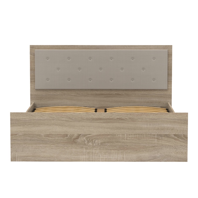 Κρεβάτι διπλό Vita Plus pakoworld σε sonoma απόχρωση 160x200εκ 4