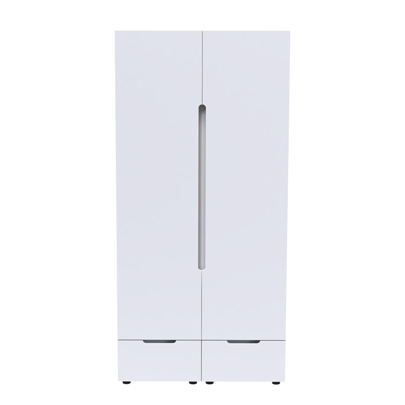 Ντουλάπα δίφυλλη Afina pakoworld mdf σε λευκή glossy απόχρωση 100x57x213εκ 5