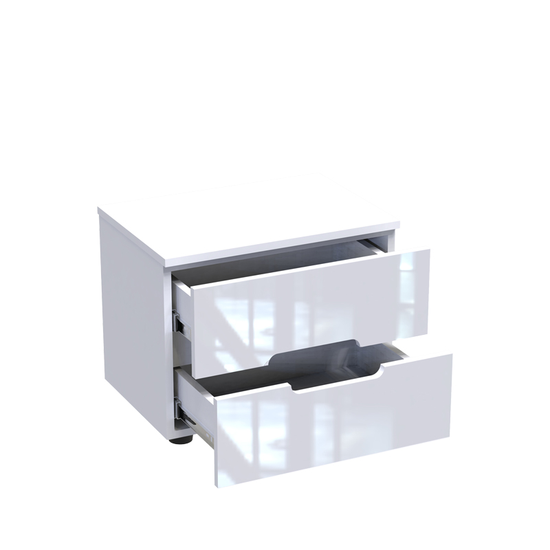 Κομοδίνο Afina pakoworld mdf σε λευκή glossy απόχρωση 50x35x41εκ 2