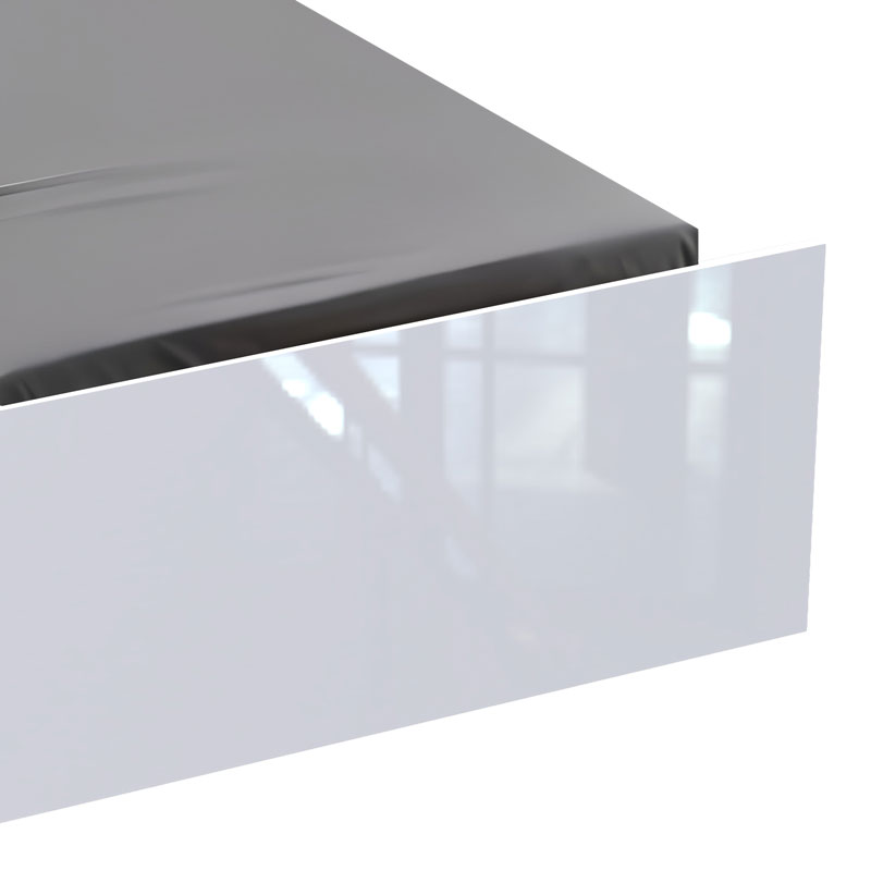 Κρεβάτι μονό Afina pakoworld σε λευκή glossy απόχρωση 90x200εκ 4