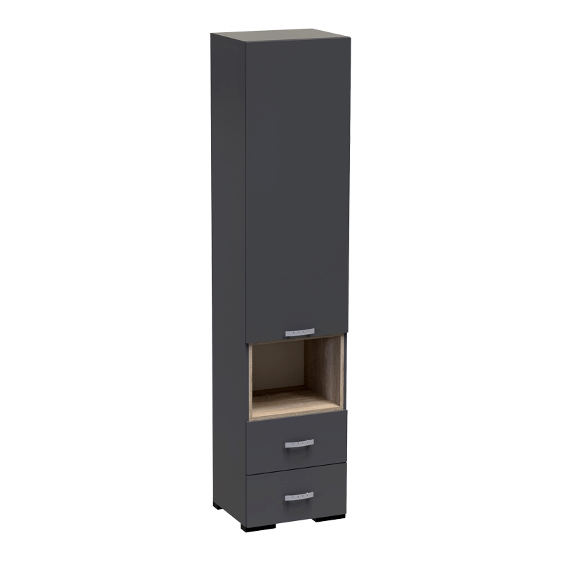 Βιτρίνα-στήλη Toscana pakoworld σε ανθρακί απόχρωση 50x42x222.5εκ 2