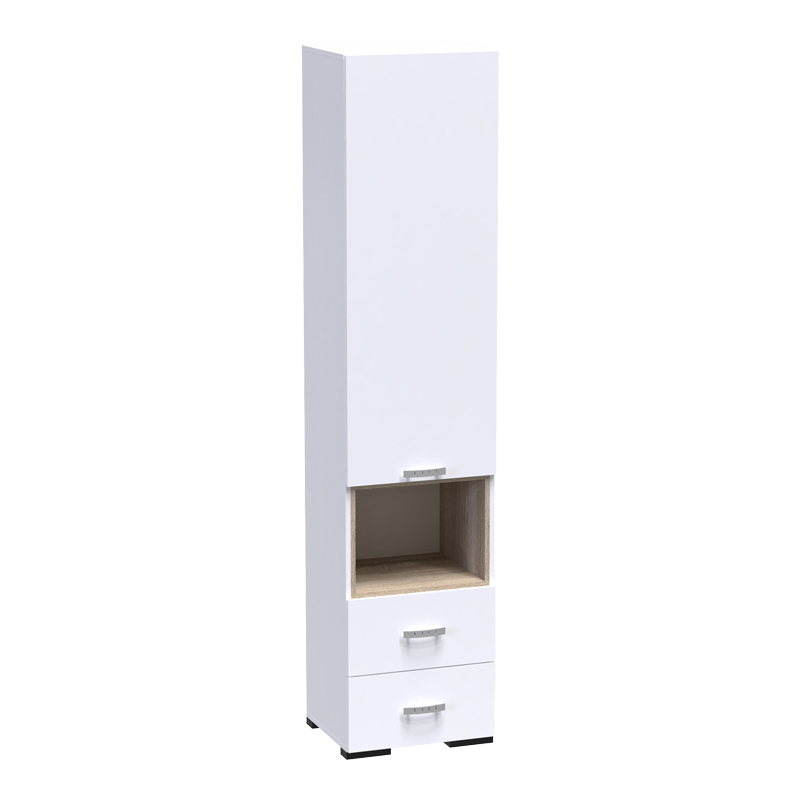 Βιτρίνα-στήλη Toscana pakoworld σε λευκή απόχρωση 50x42x222.5εκ 1