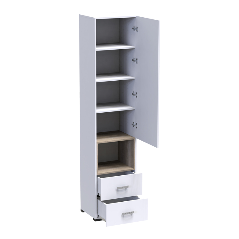Βιτρίνα-στήλη Toscana pakoworld σε λευκή απόχρωση 50x42x222.5εκ 3