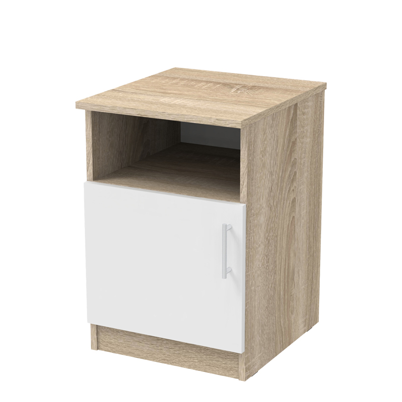 Κομοδίνο Galdi pakoworld σε sonoma-λευκή απόχρωση 40x45x60εκ 1