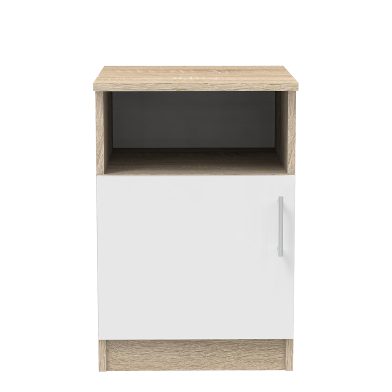 Κομοδίνο Galdi pakoworld σε sonoma-λευκή απόχρωση 40x45x60εκ 2