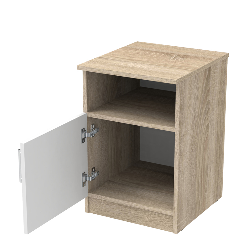 Κομοδίνο Galdi pakoworld σε sonoma-λευκή απόχρωση 40x45x60εκ 3