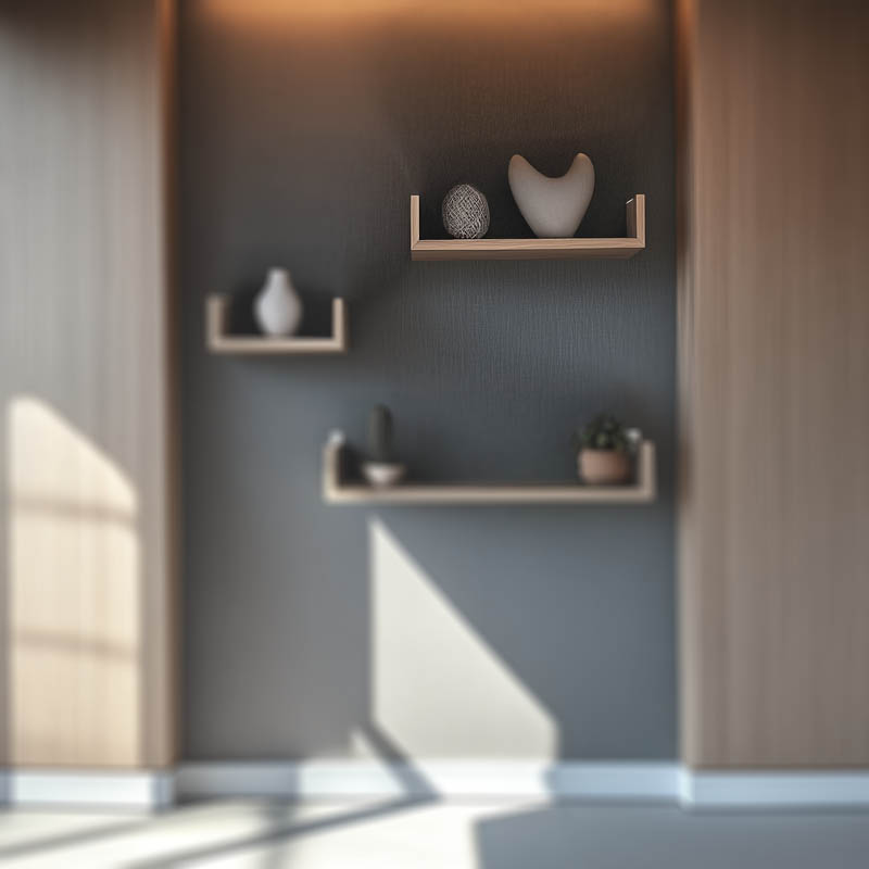 Ραφιέρα τοίχου Derva pakoworld σε oak απόχρωση 45x15x10cm 2