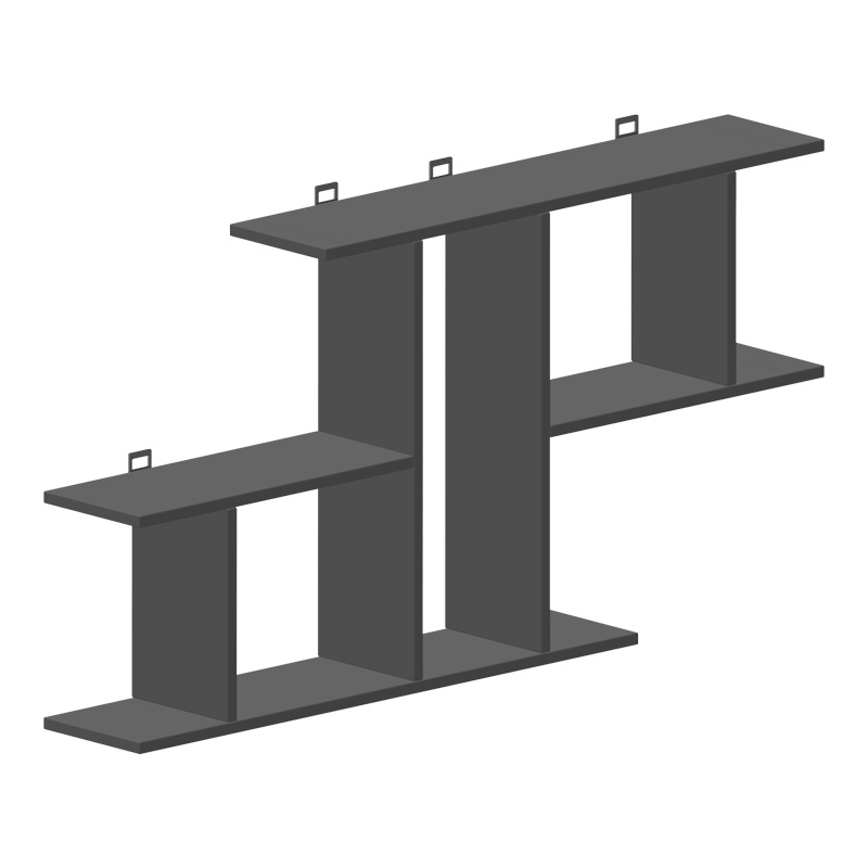 Ραφιέρα τοίχου Vertoura pakoworld σε ανθρακί απόχρωση 116x18.5x60cm 1