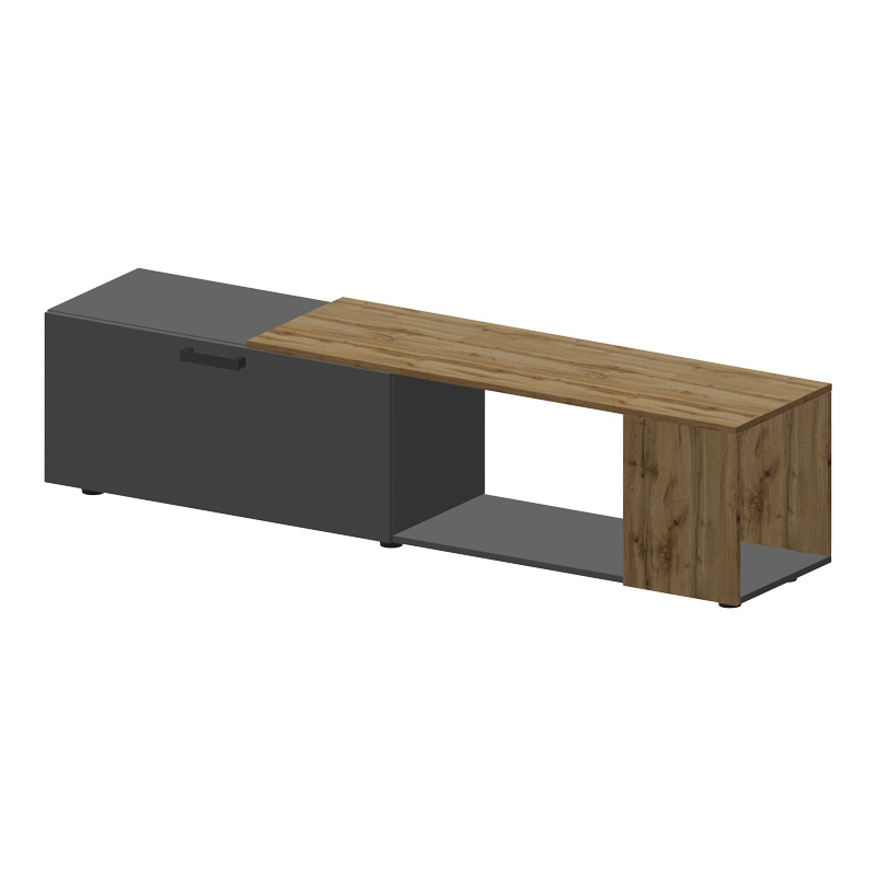 Σύνθετο σαλονιού Poelfy pakoworld σε ανθρακί-oak απόχρωση 170x37.5x42εκ 3