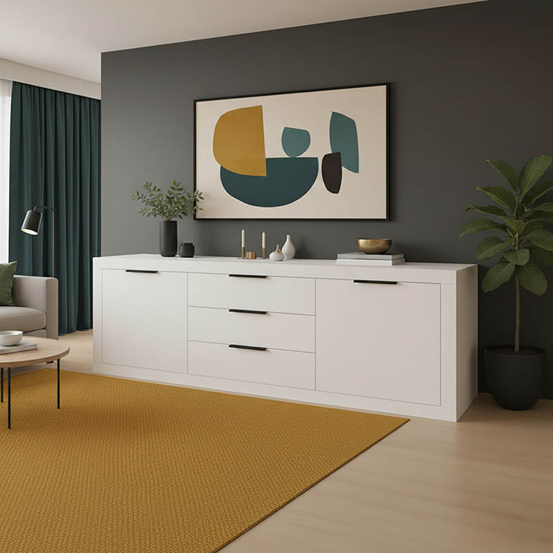 Μπουφές Doha pakoworld σε λευκή απόχρωση 210x45x80.5εκ 1