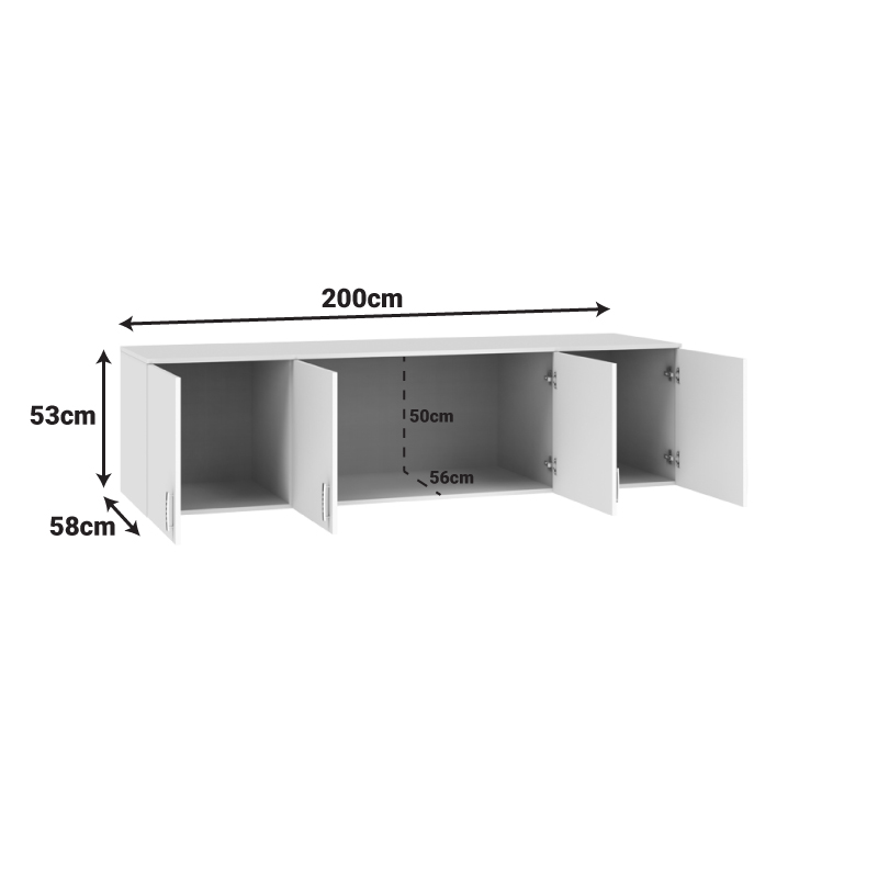 Πατάρι ντουλάπας Royal pakoworld τετράφυλλο wenge 200x58x53εκ 4