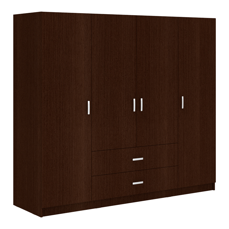 Ντουλάπα τετράφυλλη Royal pakoworld με συρτάρια wenge 200x58x177εκ 1