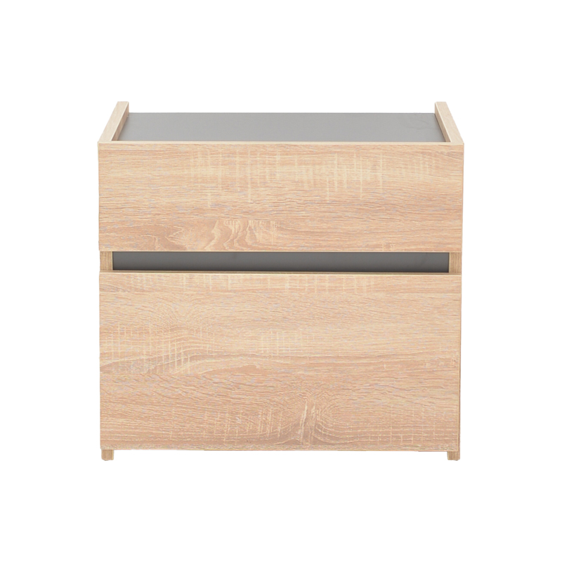 Κομοδίνο Comcie pakoworld σε φυσικό με γκρι απόχρωση 50x42x45.5εκ 2