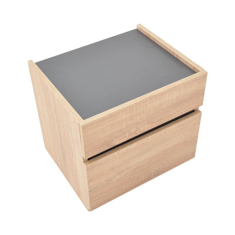 Κομοδίνο Comcie pakoworld σε φυσικό με γκρι απόχρωση 50x42x45.5εκ 6