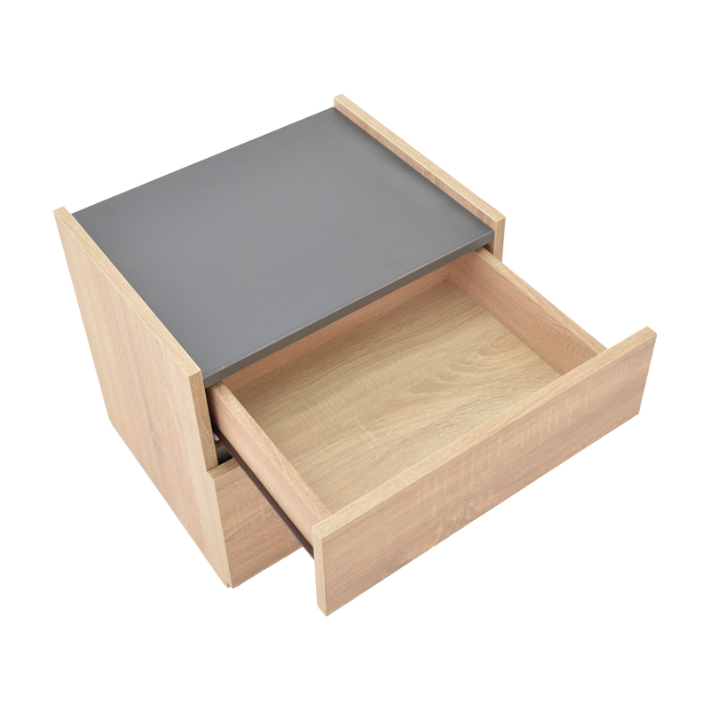 Κομοδίνο Comcie pakoworld σε φυσικό με γκρι απόχρωση 50x42x45.5εκ 7