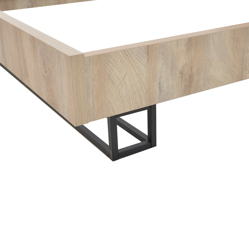 Κρεβάτι διπλό Elencia pakoworld σε oak με γκρι απόχρωση 160x200εκ 4