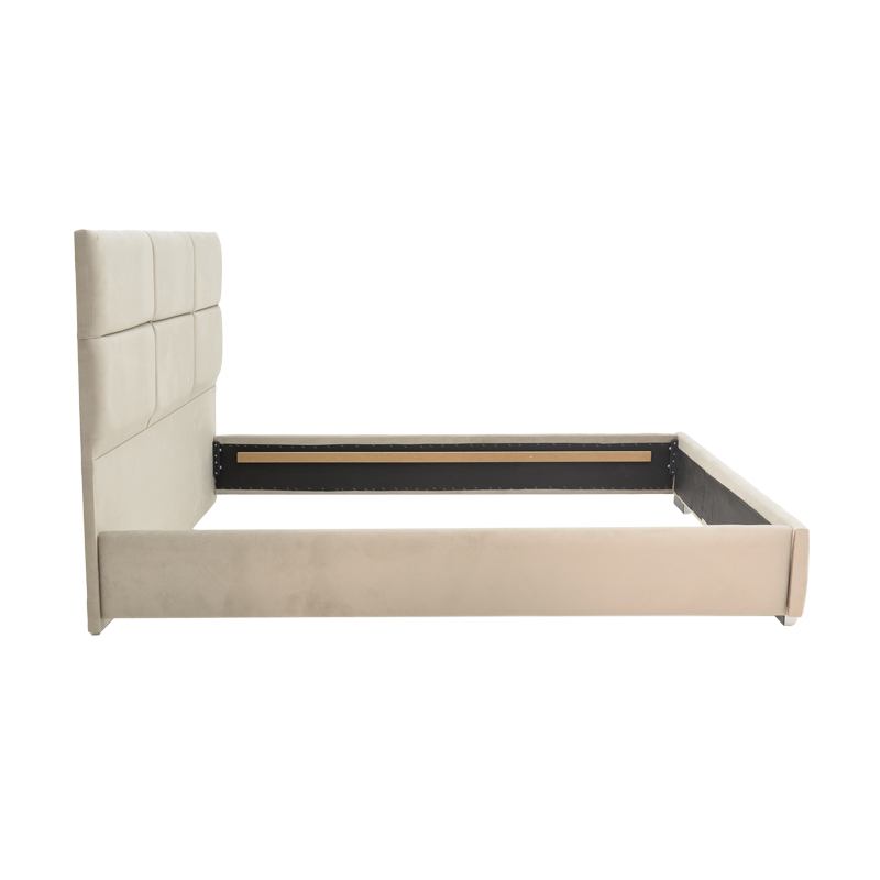 Κρεβάτι διπλό Canter pakoworld ύφασμα σε γκρι-μπεζ απόχρωση 160x200εκ. 3