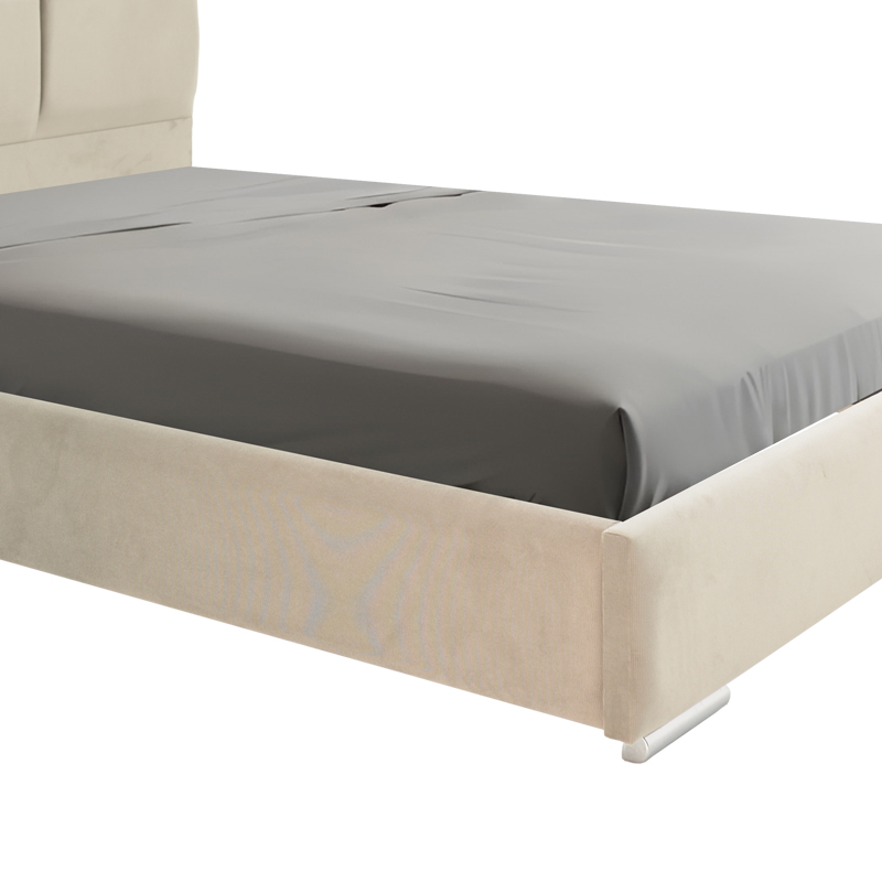 Κρεβάτι διπλό Canter pakoworld ύφασμα σε γκρι-μπεζ απόχρωση 160x200εκ. 5