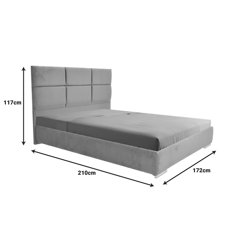 Κρεβάτι διπλό Canter pakoworld ύφασμα σε γκρι-μπεζ απόχρωση 160x200εκ. 6