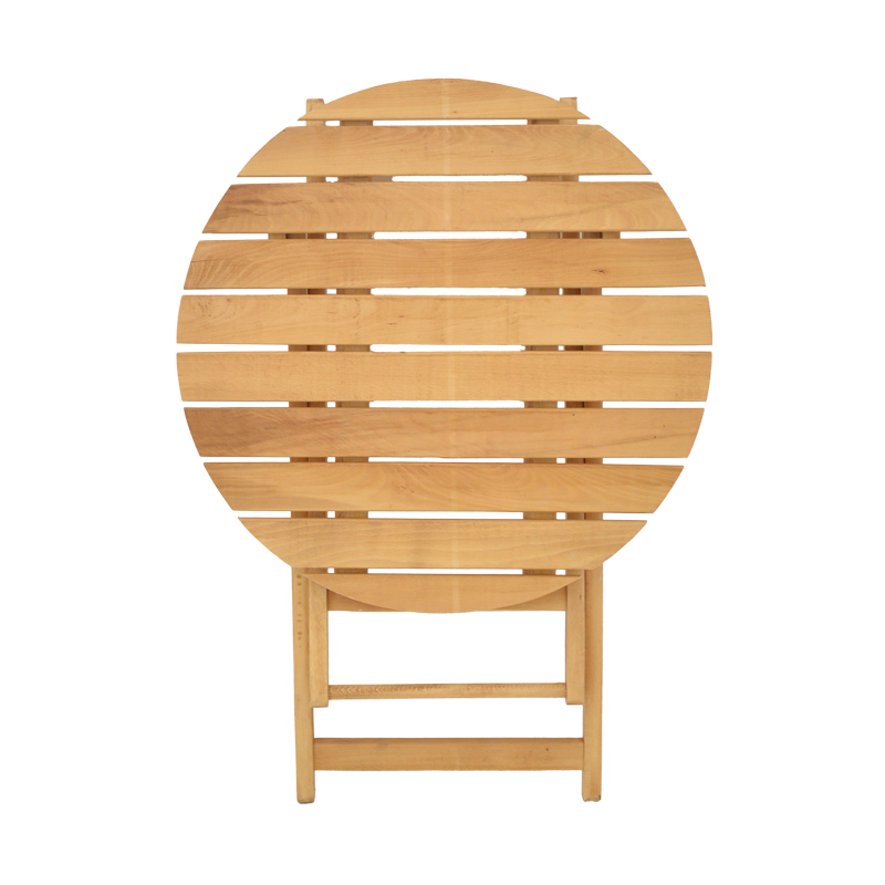 Τραπέζι Letna pakoworld πτυσσόμενο μασίφ ξύλο οξιάς σε φυσική απόχρωση Φ60x74.5εκ 6