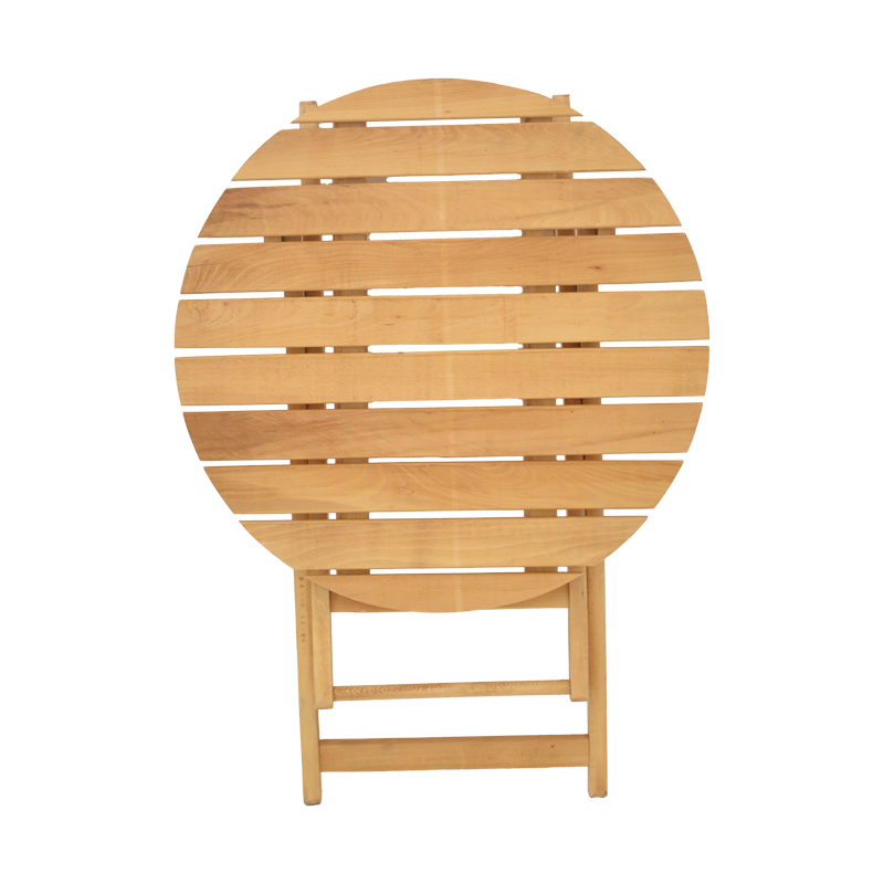 Τραπέζι Letna pakoworld πτυσσόμενο μασίφ ξύλο οξιάς σε φυσική απόχρωση Φ70x75εκ 6