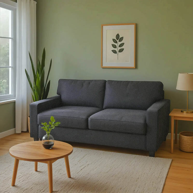 Καναπές-κρεβάτι διθέσιος με αναδιπλούμενο στρώμα Polaris pakoworld ανθρακί ύφασμα 181x91x83εκ 1