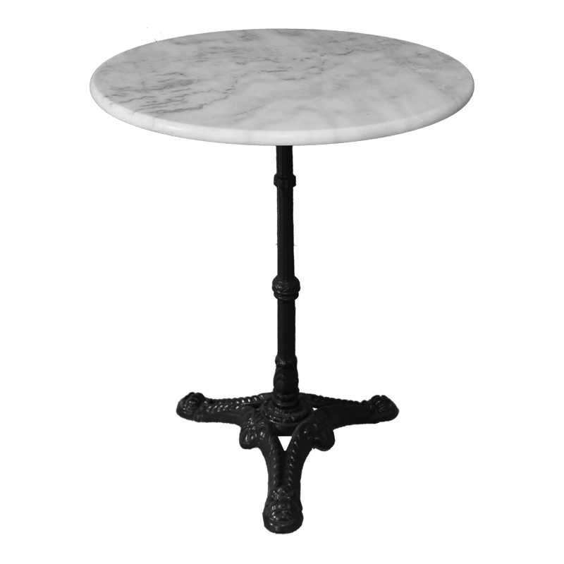 Τραπέζι μαρμάρινο Ancara pakoworld μαντέμι σε λευκή-μαύρη απόχρωση Φ60x70.8εκ 1