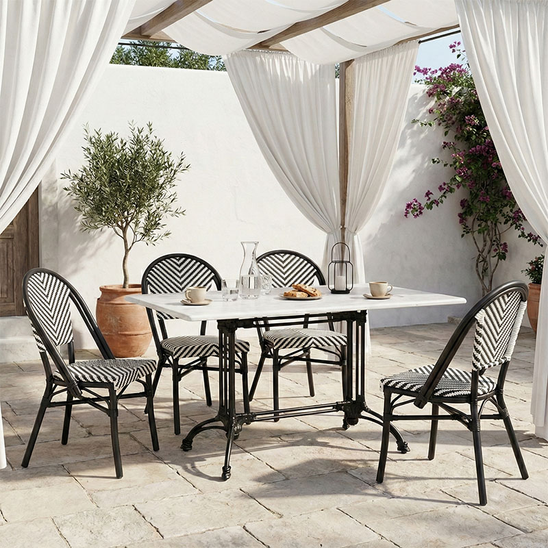 Τραπέζι μαρμάρινο Zosal pakoworld μαντέμι σε λευκή-μαύρη απόχρωση 110x70x71.8εκ 1