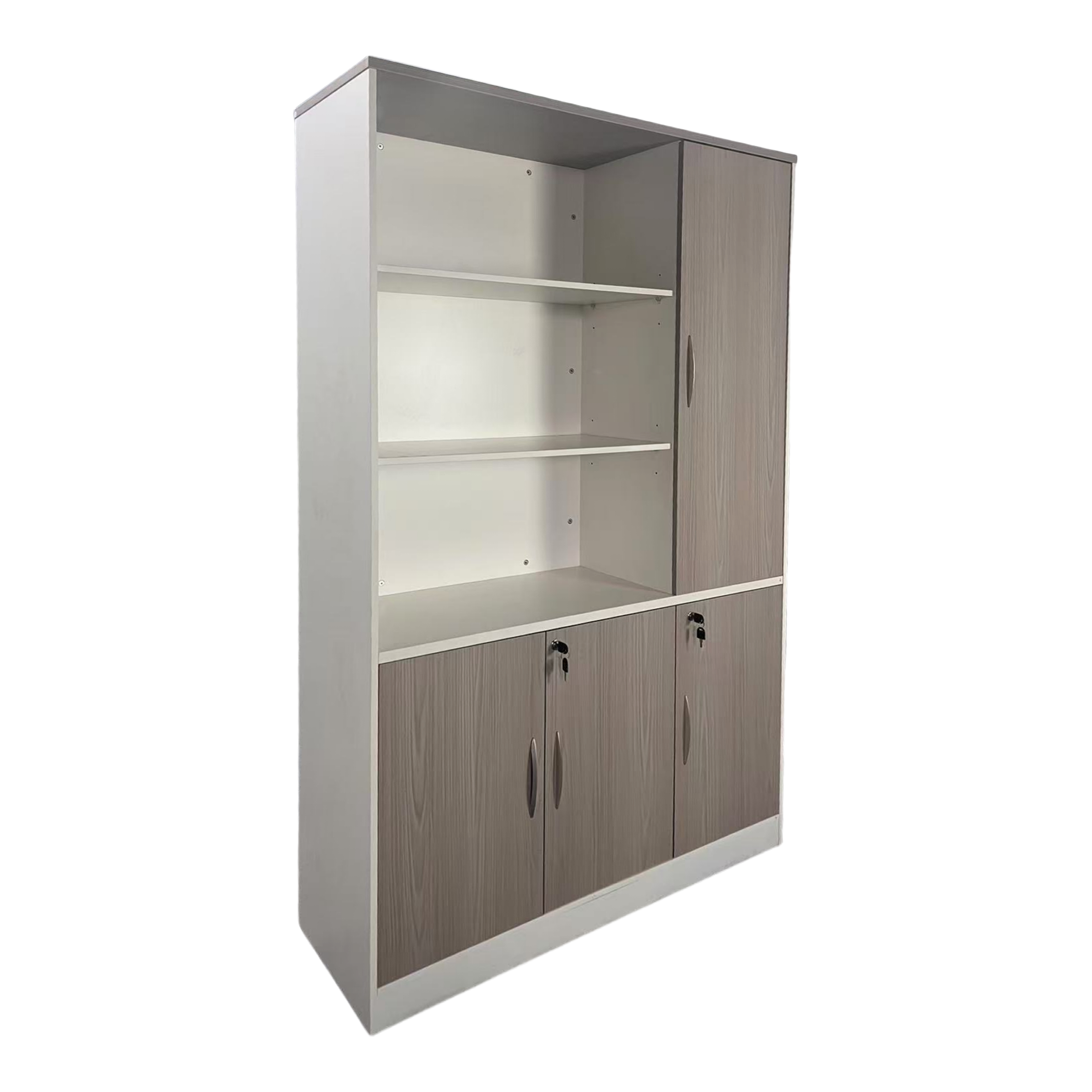 Βιβλιοθήκη γραφείου Armadi pakoworld σε sonoma-λευκή απόχρωση 120x40x200εκ 1