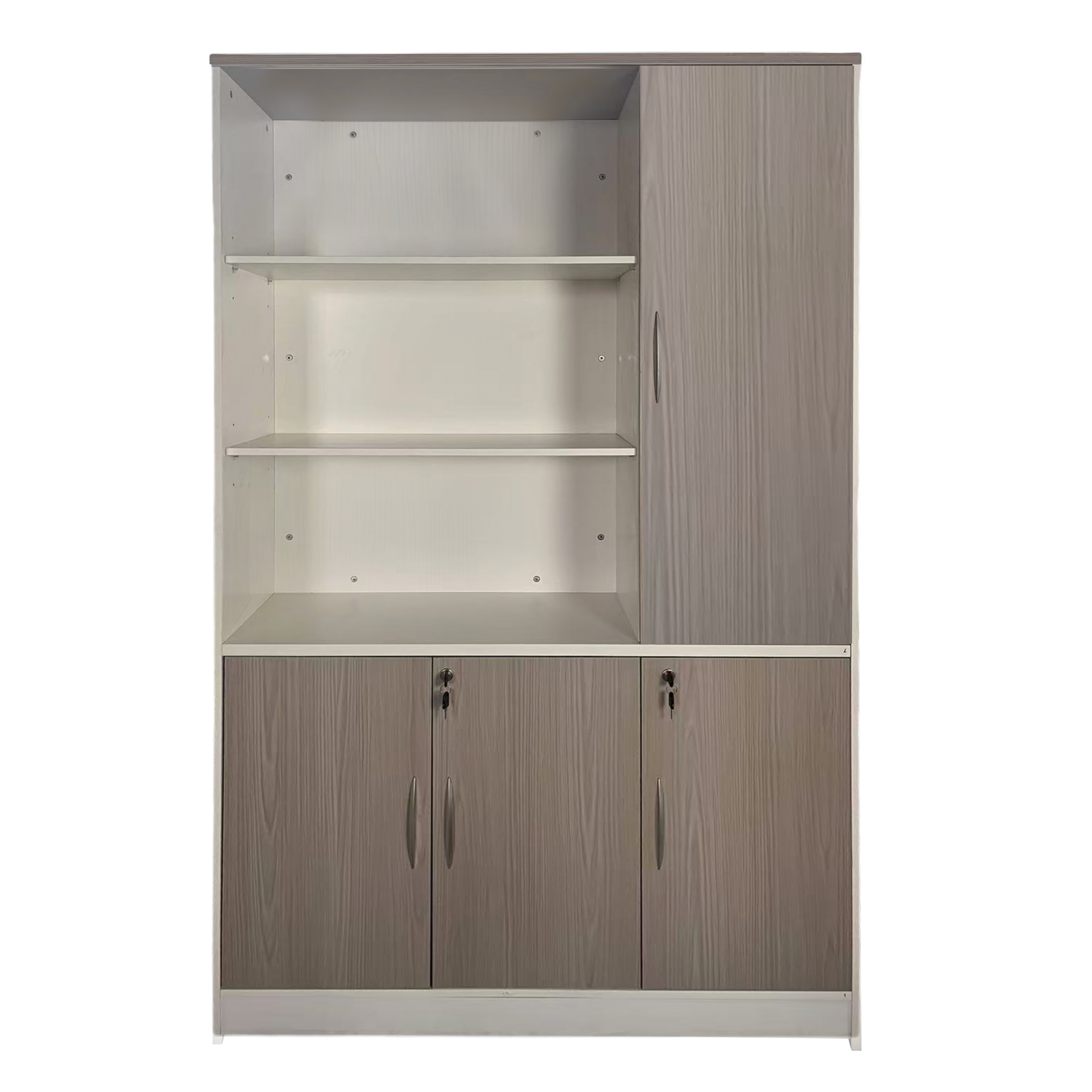 Βιβλιοθήκη γραφείου Armadi pakoworld σε sonoma-λευκή απόχρωση 120x40x200εκ 3