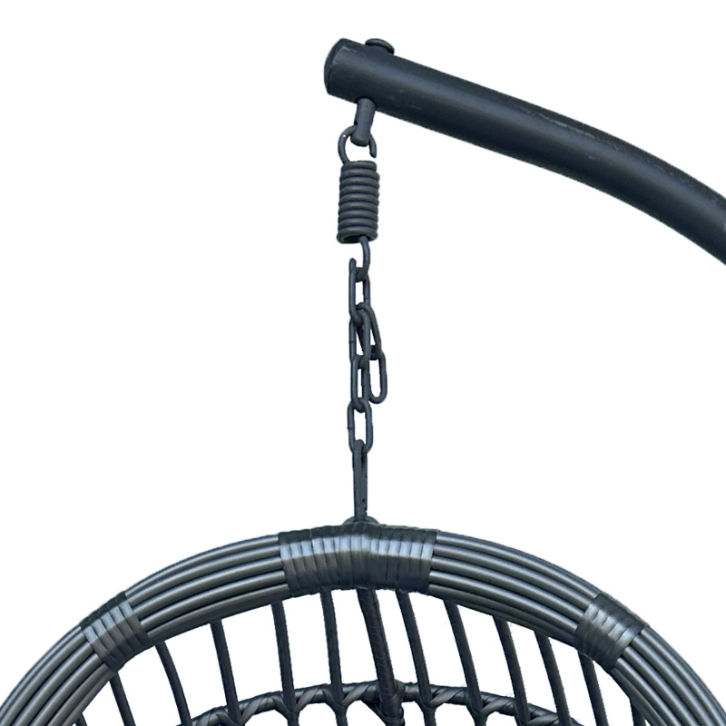 Κούνια φωλιά με βάση Cungo pakoworld μέταλλο ανθρακί pe rattan σε γκρι απόχρωση 125x105x195εκ 6