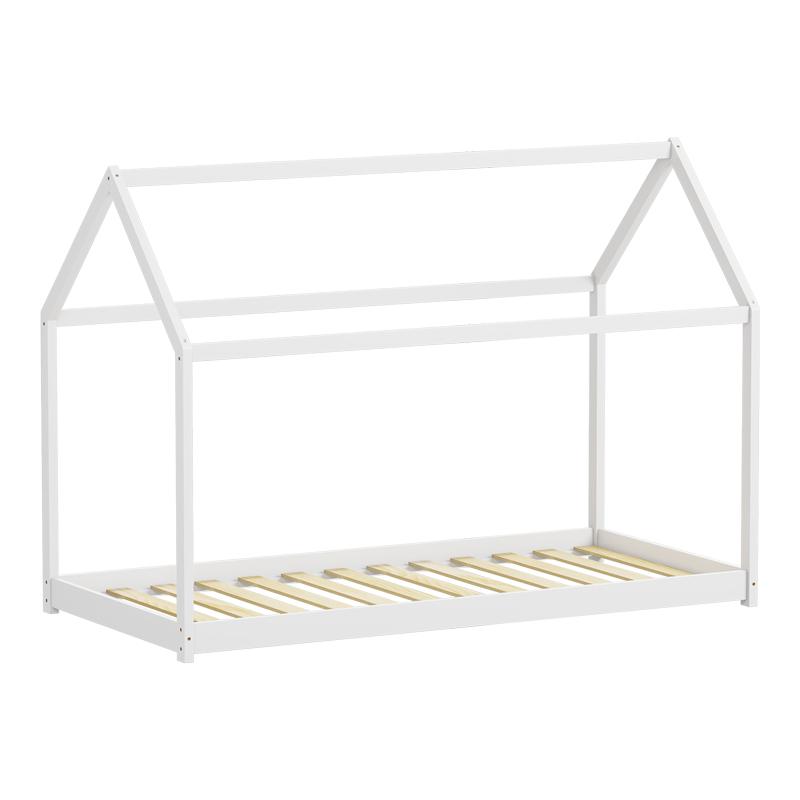 Παιδικό κρεβάτι Nino τ. Montessori pakoworld ξύλο πεύκου σε λευκή απόχρωση 90x190εκ 3