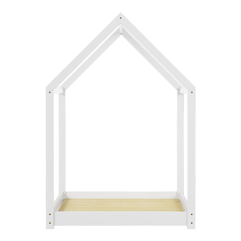 Παιδικό κρεβάτι Nino τ. Montessori pakoworld ξύλο πεύκου σε λευκή απόχρωση 90x190εκ 5