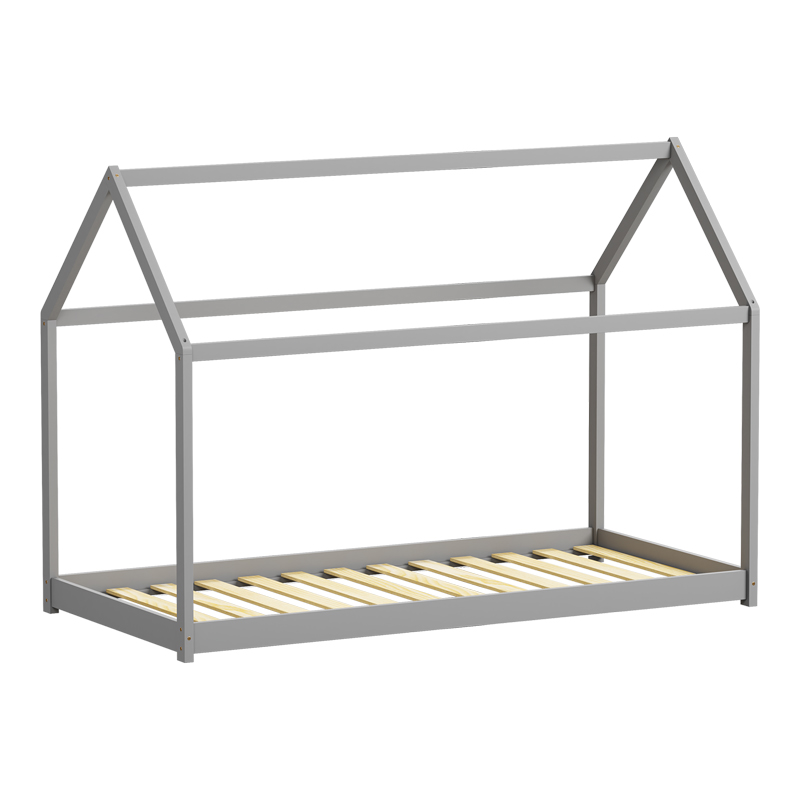 Παιδικό κρεβάτι Nino τ. Montessori pakoworld ξύλο πεύκου σε γκρι απόχρωση 90x190εκ 3