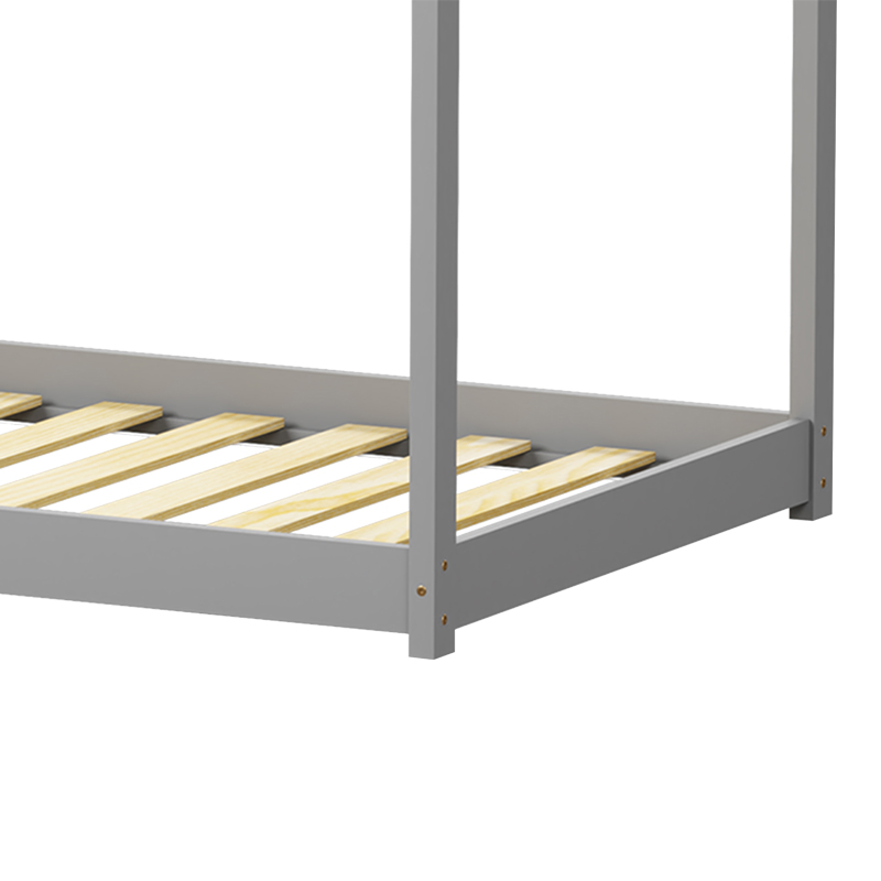 Παιδικό κρεβάτι Nino τ. Montessori pakoworld ξύλο πεύκου σε γκρι απόχρωση 90x190εκ 7