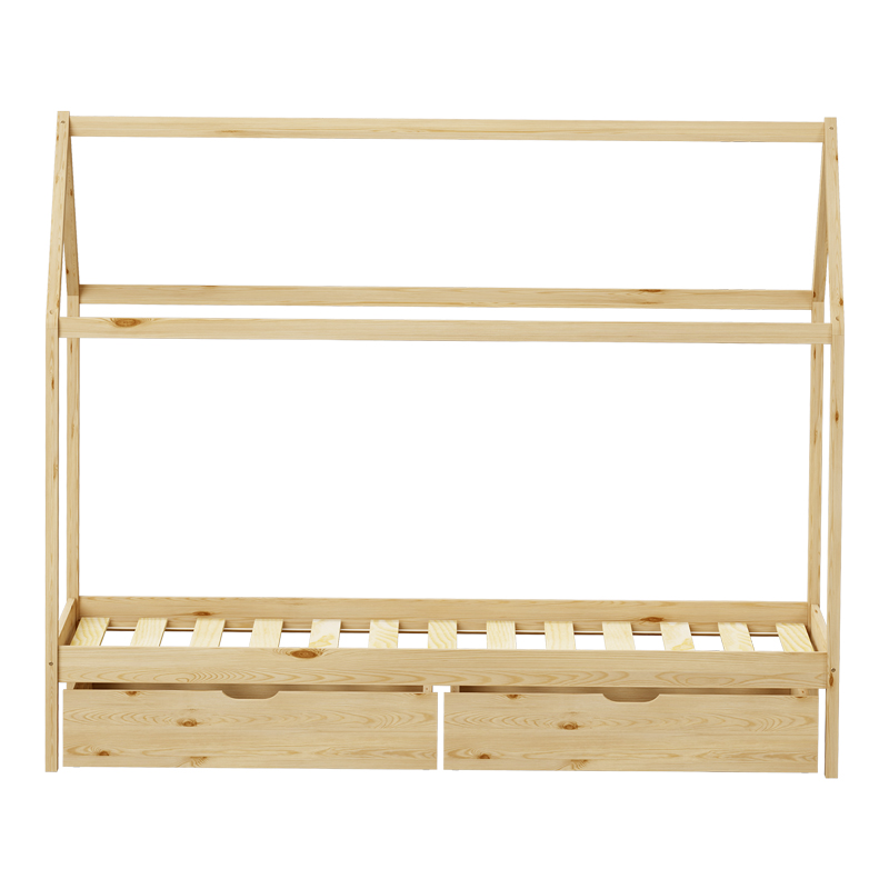 Παιδικό κρεβάτι Mellin τ. Montessori με 2 συρτάρια pakoworld ξύλο πεύκου σε φυσική απόχρωση 90x190εκ 5