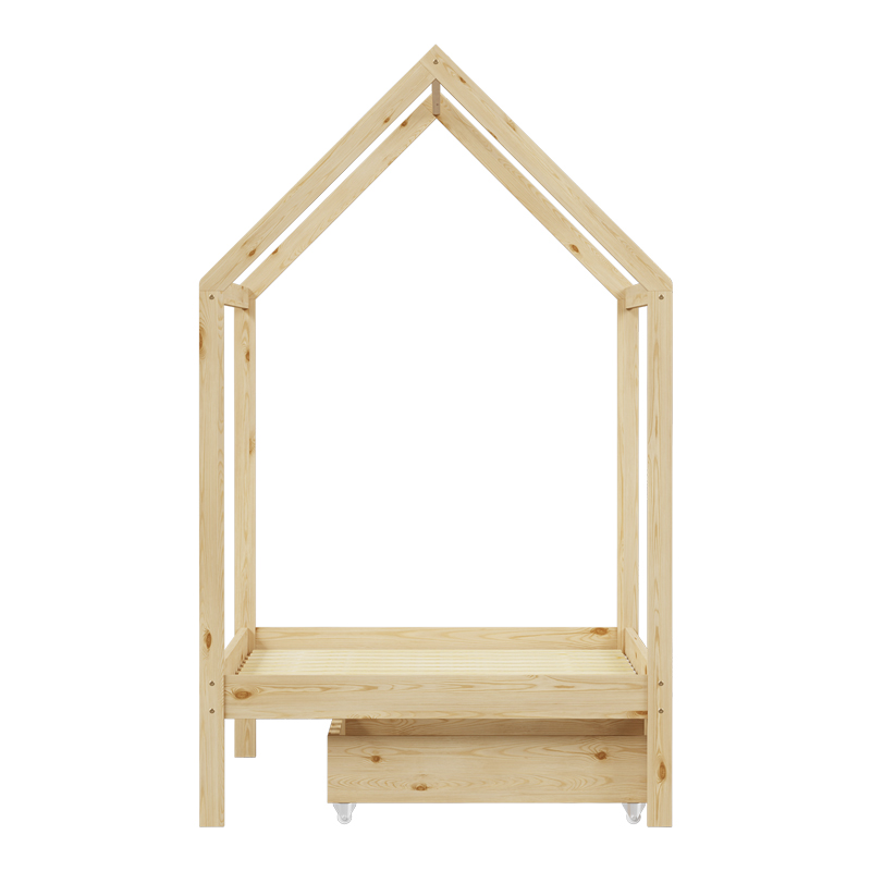 Παιδικό κρεβάτι Mellin τ. Montessori με 2 συρτάρια pakoworld ξύλο πεύκου σε φυσική απόχρωση 90x190εκ 6